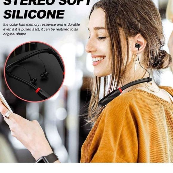 Neckband Bluetooth Headphones, Long Battery Life, 100 Hours, IPX5 Waterproof - Picture 7 of 7